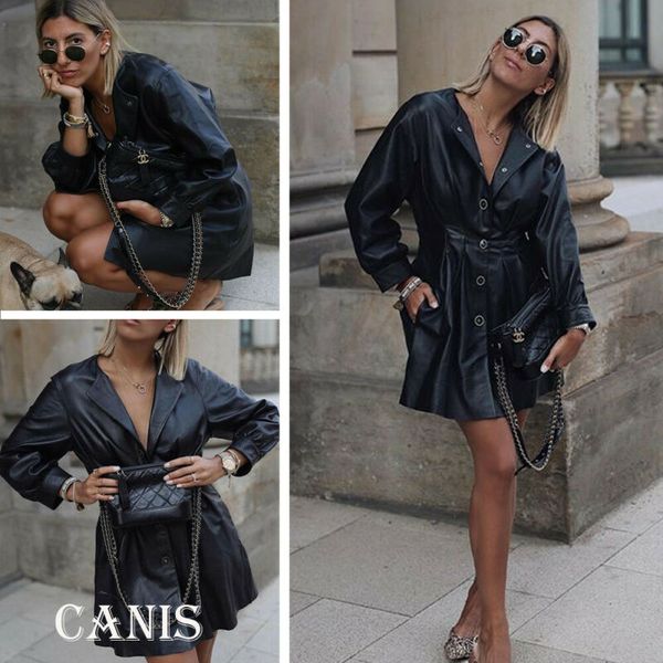 

women's streetwear slim pocket leather adjustable waist jacket solid ultralight warm overcoat coat outwear, Black