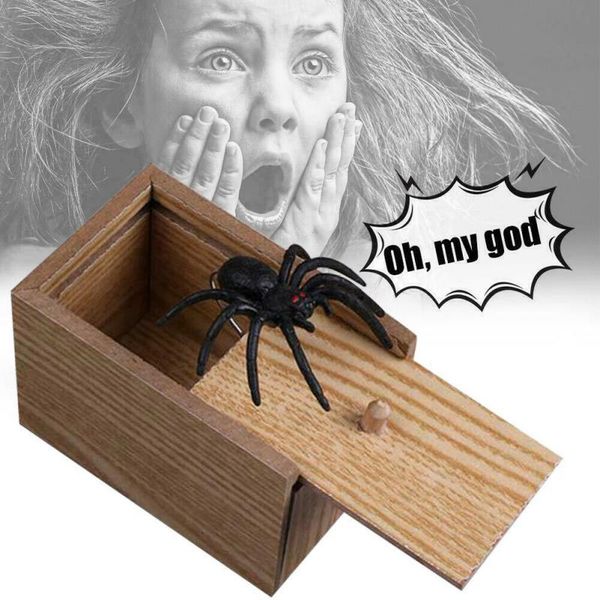 

halloween wooden trick spider scare box gag surprise joke horror prank toys kids funny gift home decoration