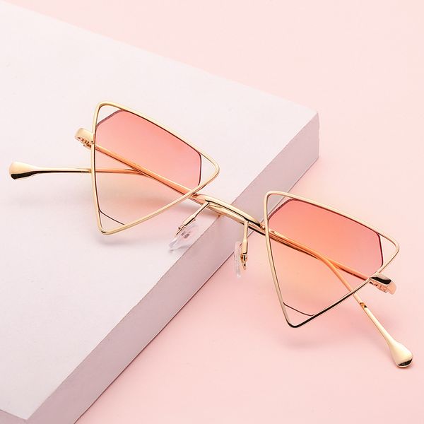 

inverted triangular frame irregular polygonal ocean sunglasses new personality sunglasses men and women glasses, White;black