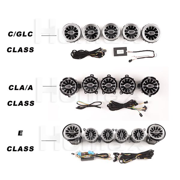 

led turbine air vent car air condition vent decoration ambient light lamp for a /c /e/ glc/ cla class w205 w213 x253 w117
