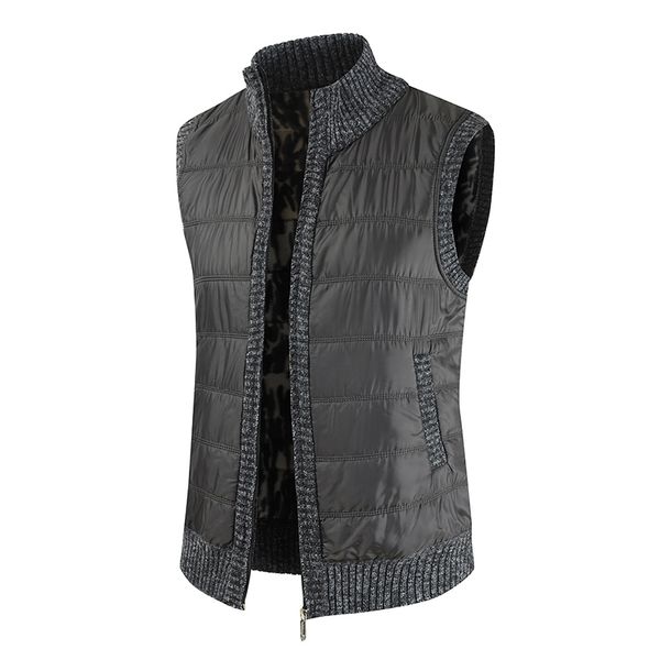 

men's vests 2021 autumn winter sweater vest thick warm casual sleeveless jackets sweatercoat cashmere male zipper knitted fleece, Black;white