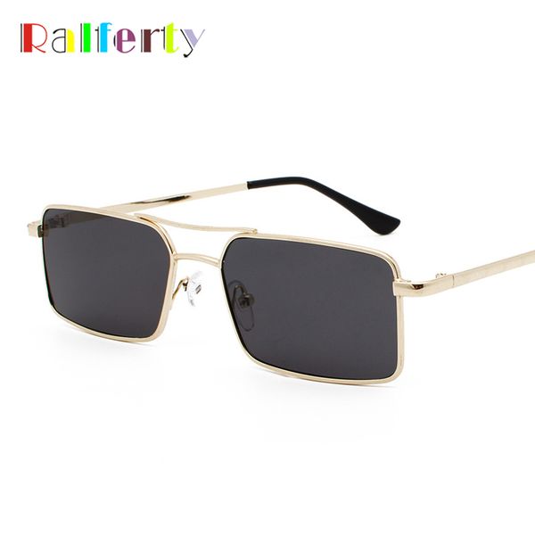 

ralferty vintage rectangle sunglasses women double bridge sun glasses uv400 zonnebril dames j3425, White;black