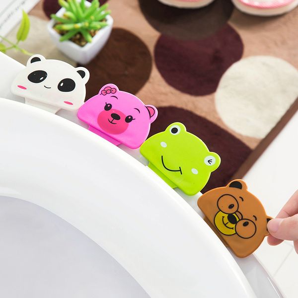 

cute cartoon creative portable toilet cover is not dirty hands opened toilet lid toilet lifting tool