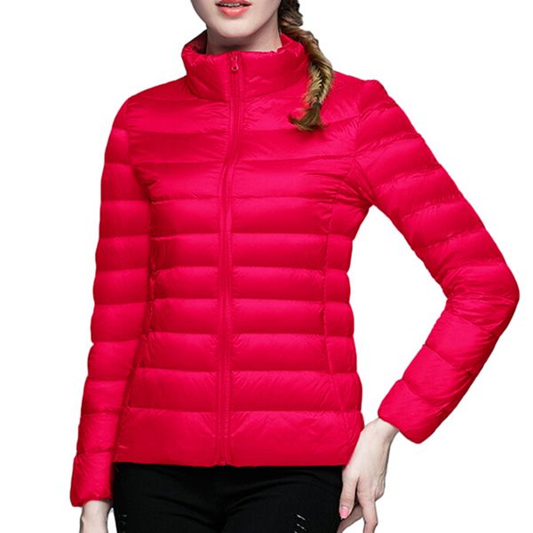 

women ultra light down jacket autumn winter warm white duck down lightweight parkas outwear ladies thin slim short coat ab430, Black