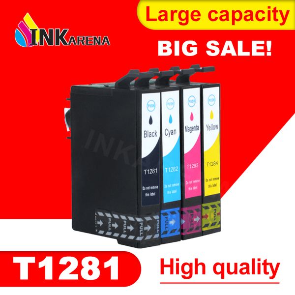 

ink cartridges 4pcs for t1281 t1282 t1283 t1284 cartridge stylus sx125 sx235w sx435w sx425w bx305f bx305fw printer full