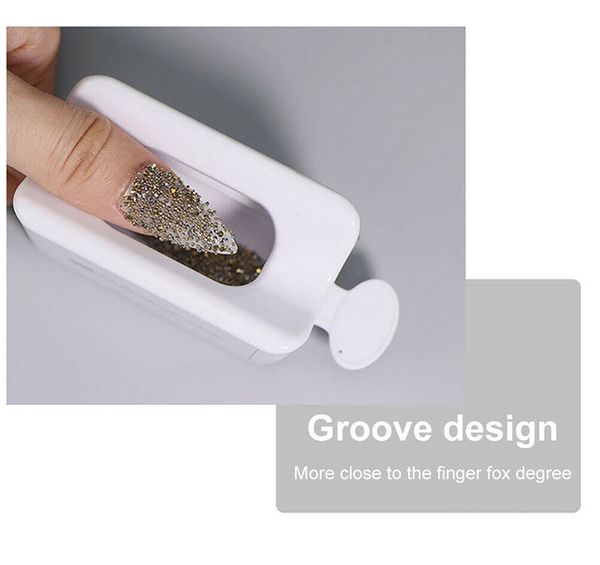 

magic dipping powder recycling tray portable white nail glitter mirror powder sequin rhinestone recycling storage nail box tslm1