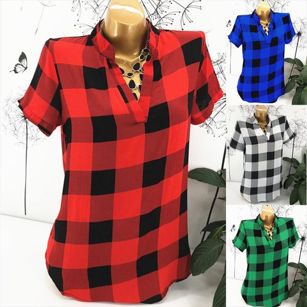 

plus size 5xl womens and blouses summer plaid blouse shirt women fashion chiffon clothes boho blusas feminina casual, White