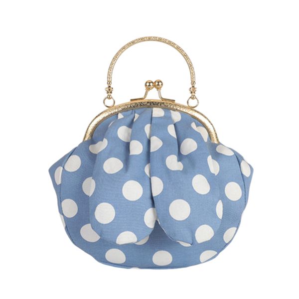 

ladies wave ears handbags dot print crossbody bag shoulder messenger bag blue