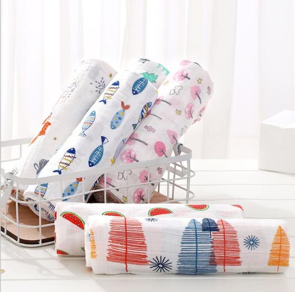 

1pc muslin 100% cotton baby swaddles soft newborn blankets bath gauze infant wrap sleepsack stroller cover play mat