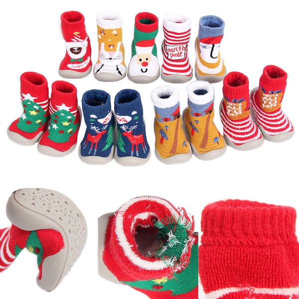 

socks ywhuansen 6 to 36m christmas children's indoor with soft rubber sole baby walking shoes girls winter non-slip floor, Pink;yellow