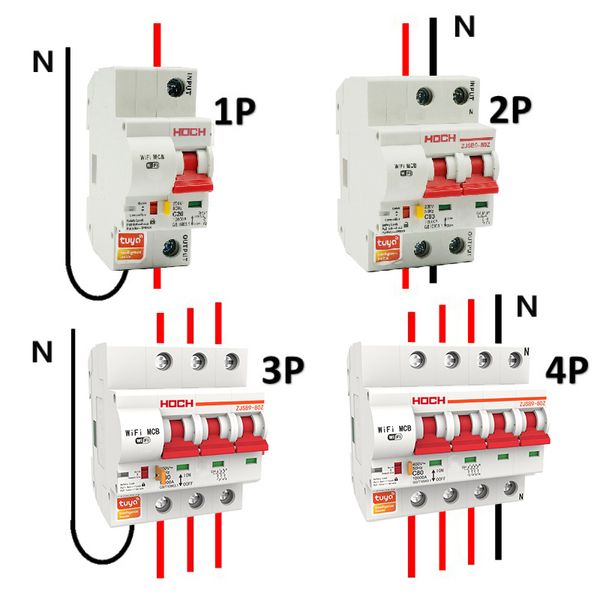 ZJSB9-80Z Tuya WIFI Circuit Breaker Vida Inteligente Temporizador Remote Control 2P Intelligent Wireless Switch transporte Fábrica Livre