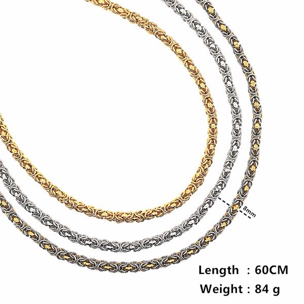 

316l stainless steel biker high-quality fashion necklace chain, Silver