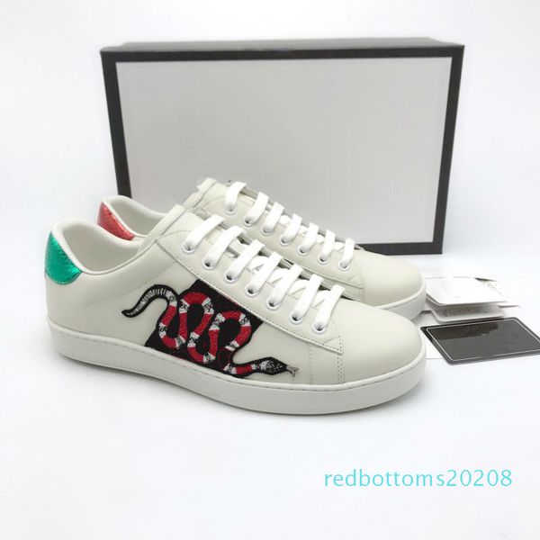 

ace shoes designer shoes strawberry leather casual sneakers embroidery bee,flowers tigers fruit dragon men and women sneakers r08, Black