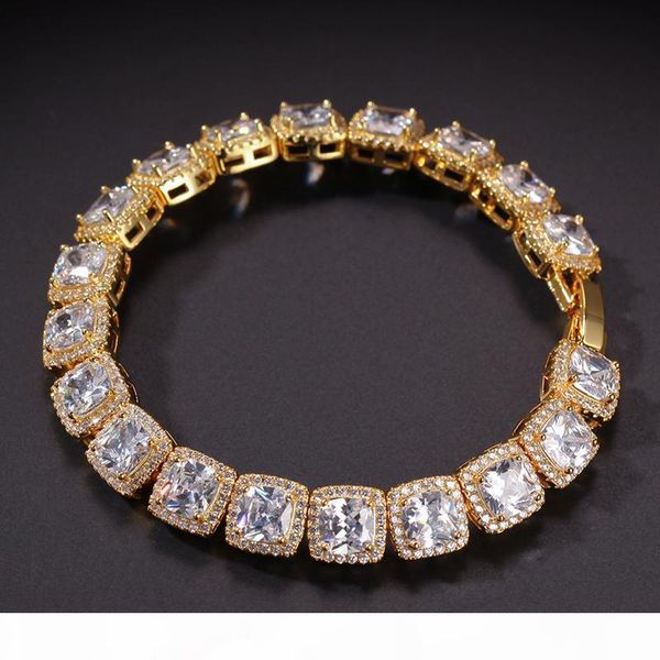 

europe and america fashion trendy gold silver color cz tennis link chain bracelet for men gift, Black