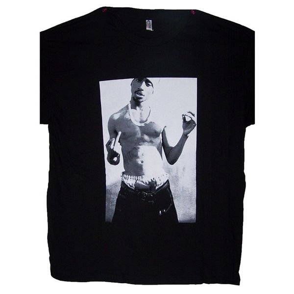 

2019 summer hot sale tee shirt ассорти стили футболка tupac 2pac shakur gun finger salute хлопок футболка мужского размер (hhts4 z