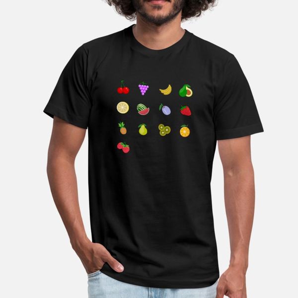 

fruit icons 1 package t shirt men loose tee shirt plus size 3xl solid color loose basic summer style unique shirt