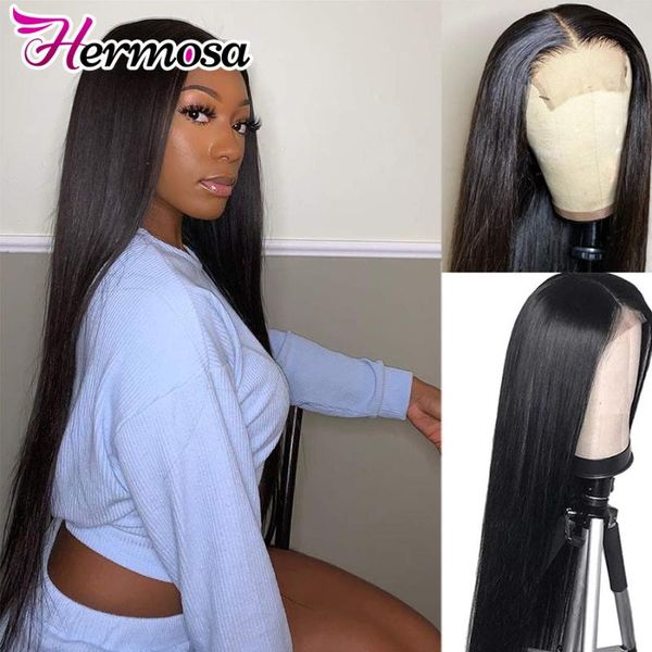 

lace wigs straight closure 4x4 human hair pre-plucked with baby 8-34 inch brazilian, Black;brown