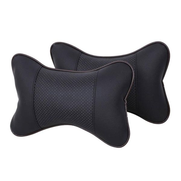 

1 pcs artificial leather car pillow protection your neck/car headrest hole-digging design/auto supplies safety neck pillow