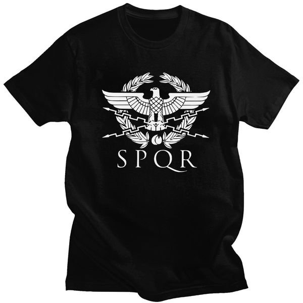 

cool spqr tshirt men short sleeved byzantine eagle shirt summer cotton roman empire t-shirt urban fashion tee merchandise