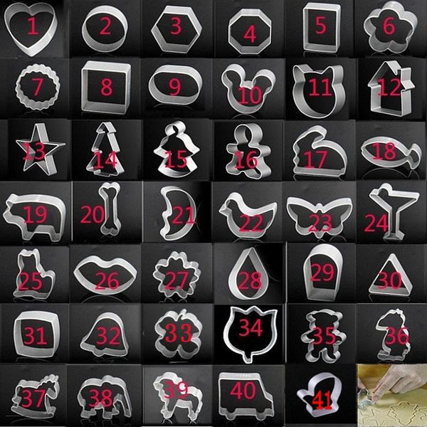 

41 стили бисквит diy mold star сердце cutter формы для выпечки из алюминиевого сплава формочки плунжер трафареты кондитерские изделия пресс