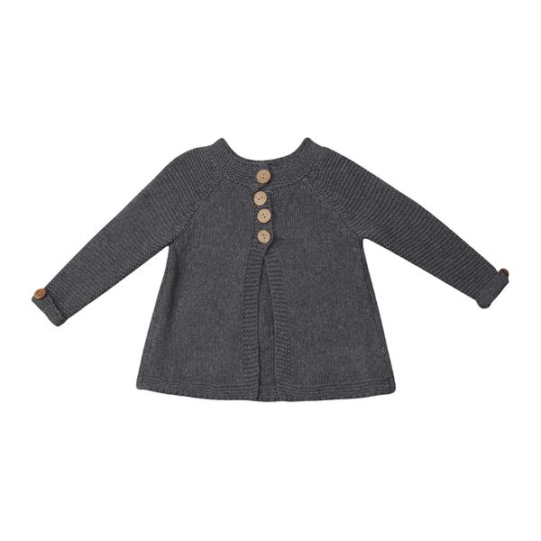 

new casual girls fall winter clothes button knitted sweater cardigan cloak long sleeve coat age 1-8y, Blue;gray