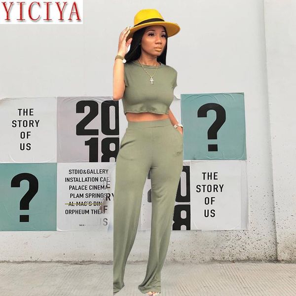 

плюс размер летом наряд 2020 два piece set crop top и штаны tracksuit женщин 2 шт набор matching наборы клуба наряды sweat suit, Gray