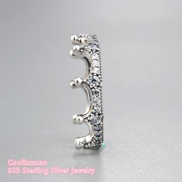 

2020 new spring original 100% 925 sterling silver enchanted crown ring, clear cz for diy jewelry women, Golden;silver