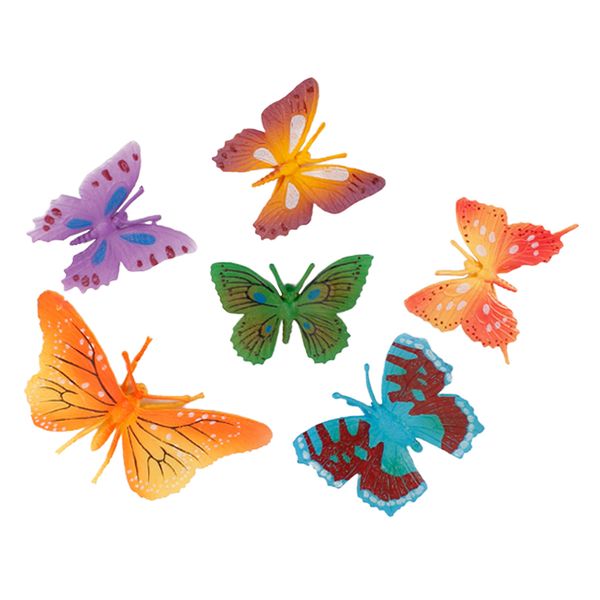 

6pcs пластиковые насекомых bugs рисунок игрушки ассорти lifelike насекомые бабочки модель gag игрушки для детей благоприятная школа развиваю