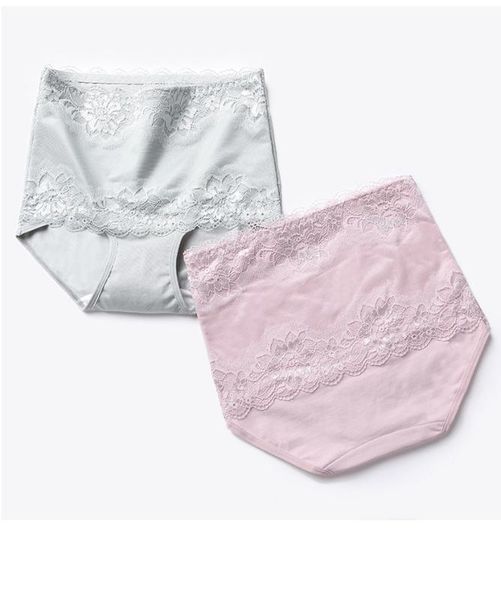 

lace abdomen panties women's buttocks shaping high waist shaping pure slimming soft cotton seamless underpants, Black;pink