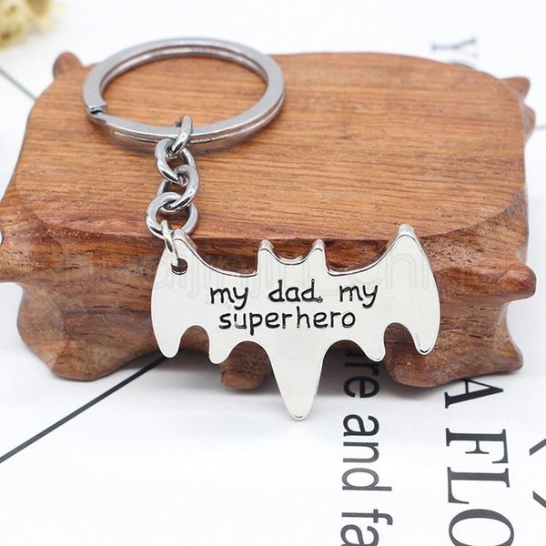 

cartoon tta999 dad my superhero keychains holder shape animal keyrings avengers accessories key my simple the car creative letter da mvuxqk, Silver