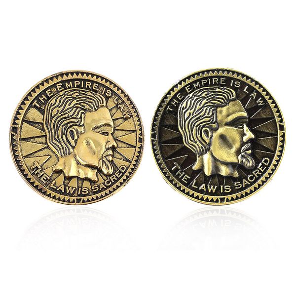 

popular game the elder scrolls commemorative coins retro head commemorative coins cosplay jewelry accessories collection gifts, Silver