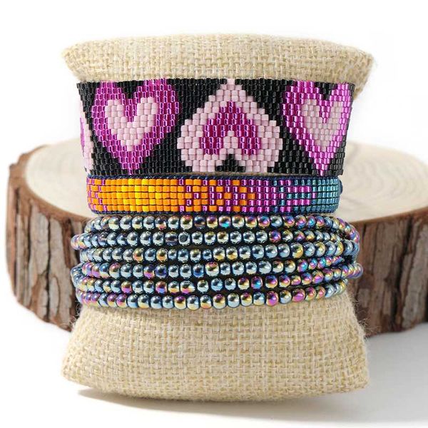 

rttooas purple heart bracelets women bohemian crystal tassel bracelets bileklik pulsera mujer 2020 handmade female jewelry, Golden;silver