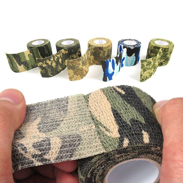 

5cmx4.5m retractable non-woven outdoor camouflage tape hunting outdoor hunting camouflage tape for tree stands, Black;gray