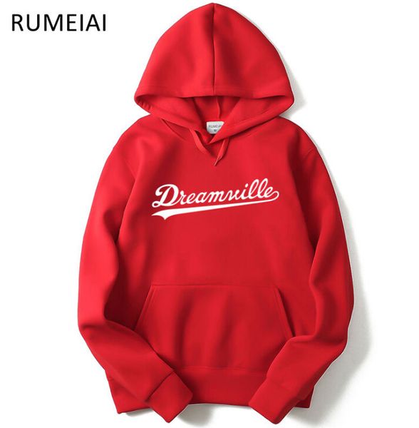

men dreamville j. cole sweatshirts autumn spring hooded hoodies hip hop casual pullovers clothing, Black