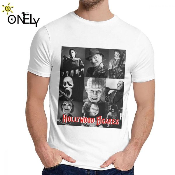 

fashion streetwear hollywood scares horror scary fright homme tee shirt man slim pure cotton clothes crewneck