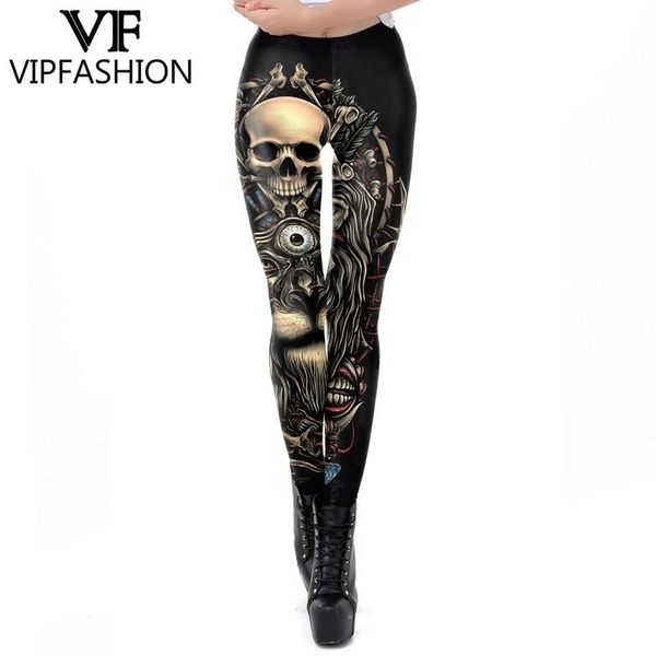 

2020 new design custom sublimation print punk women legging gothic style lion retro vintage steampunk leggins ankle pants, Black