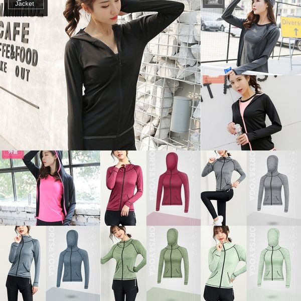 

yoga autumn and winter beginner fashion thin coat coatquick-drying fitness morning running sportswear women's hooded coat xlylx