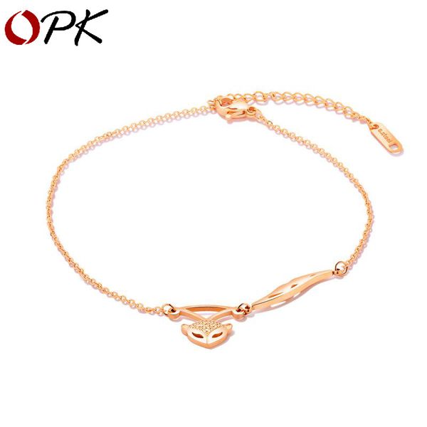 

japanese and korean fashion charming titanium steel plated rose gold foot chain thin o-chain temperament summer, Red;blue