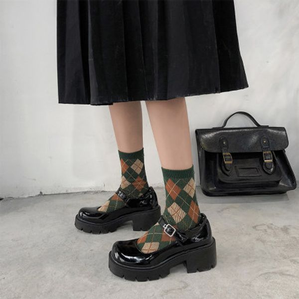

2020 spring new mary jane shoes small size thick heel thick bottom high heels were thin retro jk lolita small leather shoes, Black