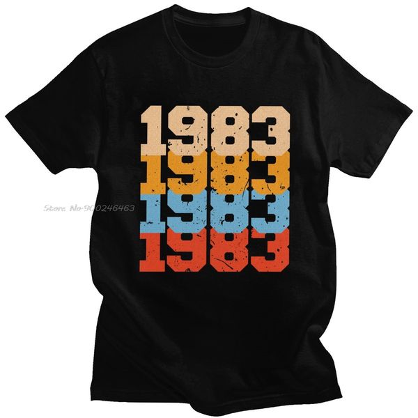 

модные vintage 1983 проблемные t shirt men коротким рукавом чистый хлопок 83 футболка o-образным вырезом печати тридцать седьмой день рожден