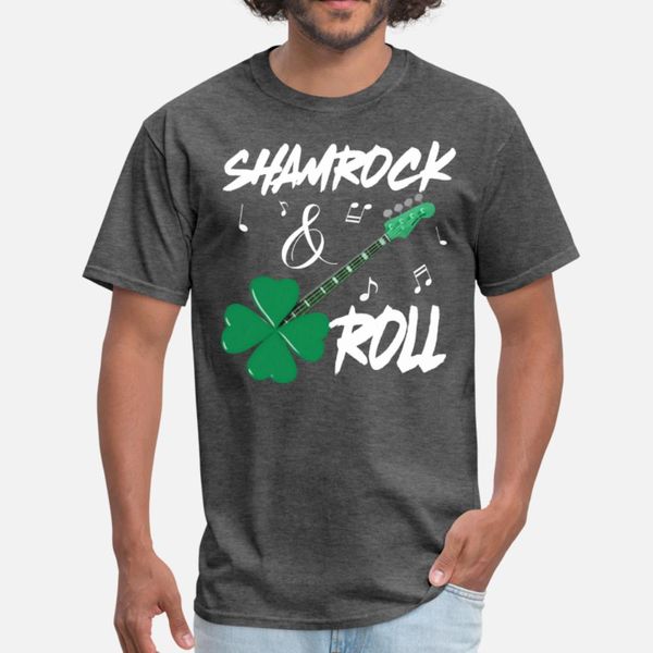 

irish shamrock guitar roll st patrick s day t shirt men custom short sleeve s-xxxl unique famous comfortable spring autumn cool shirt