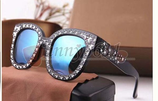 

summer woman fashion stars sunglasses ladies outdoor driving glasses beach glasses dazzle colour sunglassespp26, White;black