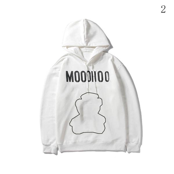 

mens hoodie sweater sweatshirts stylish fashion tide long sleeve cotton blend bear printed pullover casual streetwear, Black