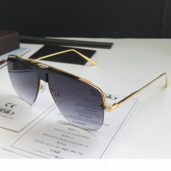 

luxury 0724 sunglasses for men designer fashion half frame uv protection lens popular summer style sunglasses come with case, White;black