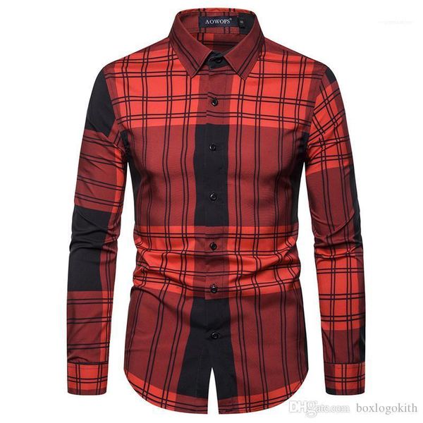 

отпечатано осень вскользь тонкий отложной воротник рубашки мужская мода рубашки мужские дизайнерская с длинным рукавом плед, White;black