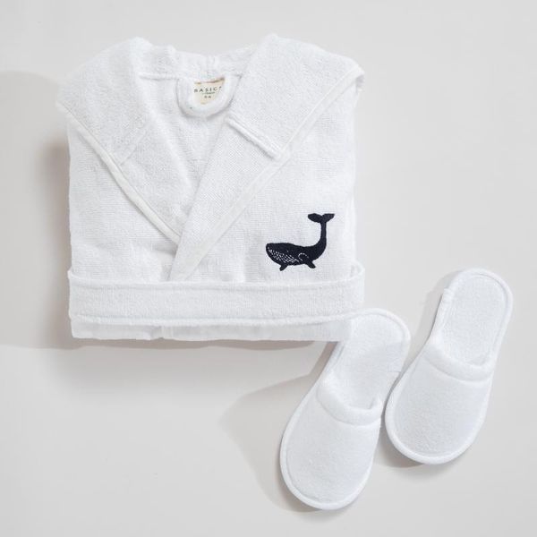 

towel fish patterned kids bathrobe set
