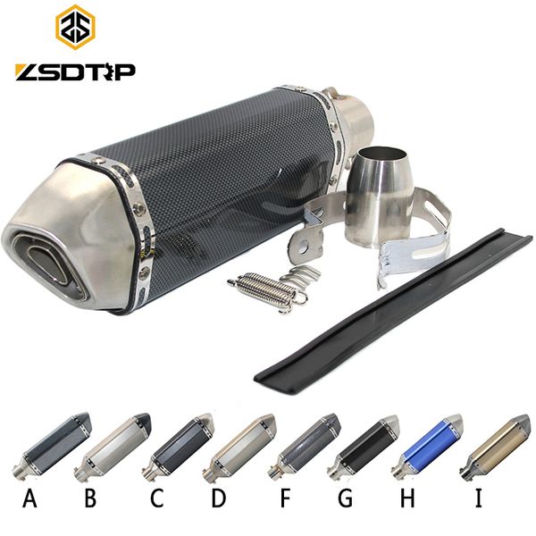 

zsdtrp 51mm universal modified escape moto ak exhaust motorcycle scooter dirt bike muffler pipe yzf600 r6 yzf1000 r1 cbr