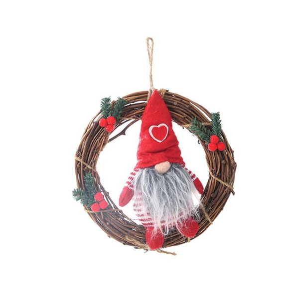 

faceless doll rattan ring wreath party garland gift hanging pendant christmas