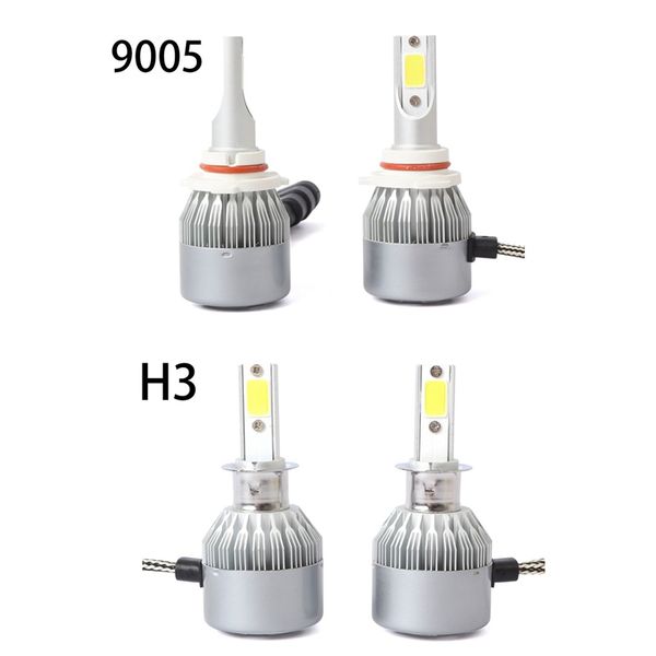 

new 4pcs c6 led car headlight kit cob h3/9005 36w 7600lm white light bulbs