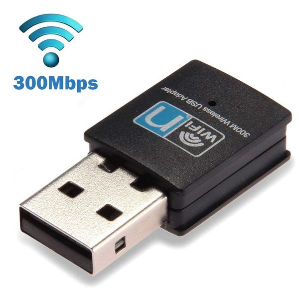 

cgjxsmini usb 2 .0 wifi adapter 300mbps wireless network card 802 .11n antenna lan ethernet wi -fi receiver for pc desklapt